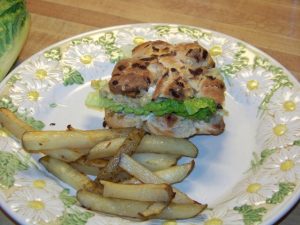 mock tuna and spicy fries