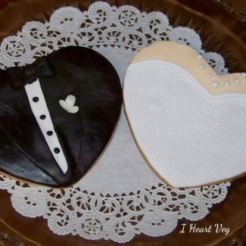 Wedding Bride and Groom Decorated Vegan Sugar Cookies Dozen